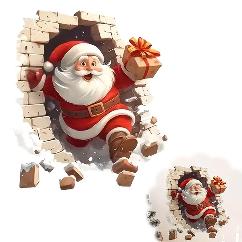Creative Christmas-themed Cartoon Santa Claus Wall Decor for Living Room/Bedroom